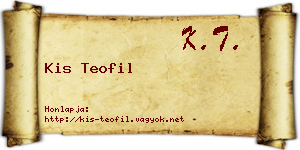 Kis Teofil névjegykártya